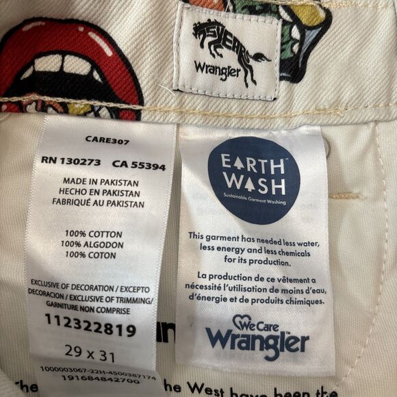 Wrangler Barrel 652 Read My Lips Jeans Women 29x31” New Cotton Zip Pockets Logo - Picture 8 of 16